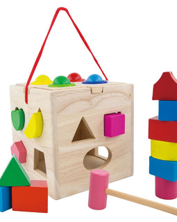 Wooden Activity Cube - Shapes and Blocks