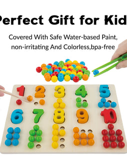 Wooden Numbers and Balls Math Board - Montessori Learning