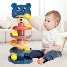 Montessori Baby Toys Rolling Ball Pile Tower Early Educational Toy For