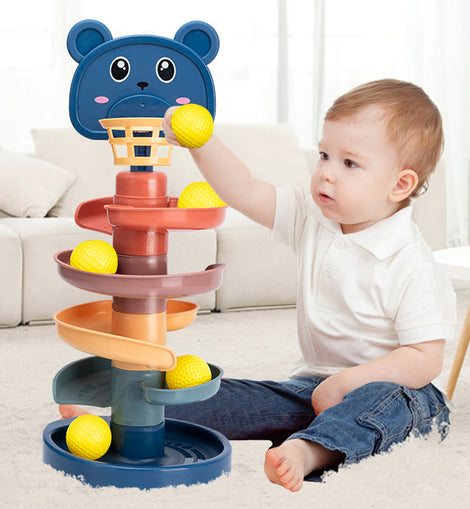 Montessori Baby Toys Rolling Ball Pile Tower Early Educational Toy For
