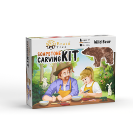 Wild Bear Soapstone Carving Kit: Safe and Fun DIY Craft for Kids and