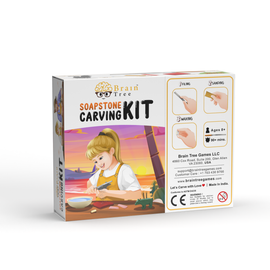 Cat Soapstone Carving Kit: Safe and Fun DIY Craft for Kids and Adults